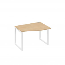 Стол на металлокаркасе QUATTRO "Техно" эргономичный правый натуральный дуб / металлокаркас белый А4 Б4 062 НД