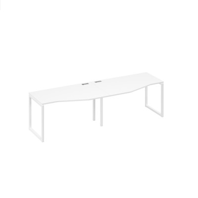 Рабочая станция столы Техно (2х140) каркас DUE металлический белый премиум / металлокаркас белый А4 Б2 063-2 БП