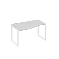 Стол левый эргономичный "Техно" металлокаркас QUATTRO серый / металлокаркас белый А4 Б4 063 СЕ