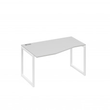 Стол левый эргономичный "Техно" металлокаркас QUATTRO серый / металлокаркас белый А4 Б4 063 СЕ