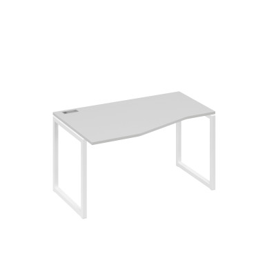Стол левый эргономичный "Техно" металлокаркас QUATTRO серый / металлокаркас белый А4 Б4 063 СЕ