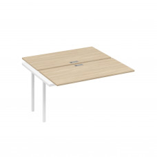 Секция рабочей станции на опорах DUE (2х140) дуб скандинавский / металлокаркас белый А4 Б2 174-1 ДК