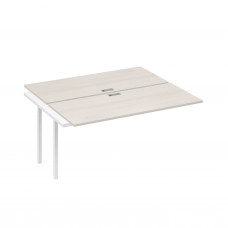Секция стола рабочей станции на металлокаркасе QUATTRO (2х160) дуб / металлокаркас белый А4 Б4 175-1 ДШ