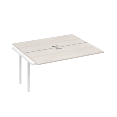 Секция стола рабочей станции на металлокаркасе QUATTRO (2х160) дуб / металлокаркас белый А4 Б4 175-1 ДШ