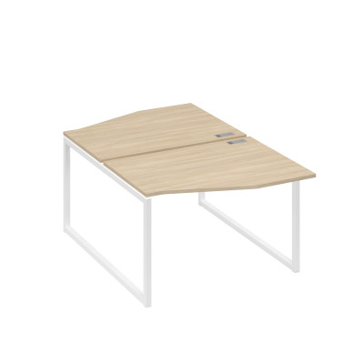 Рабочая станция каркас QUATTRO (2х120) столы Техно дуб скандинавский / металлокаркас белый А4 Б4 189 ДК