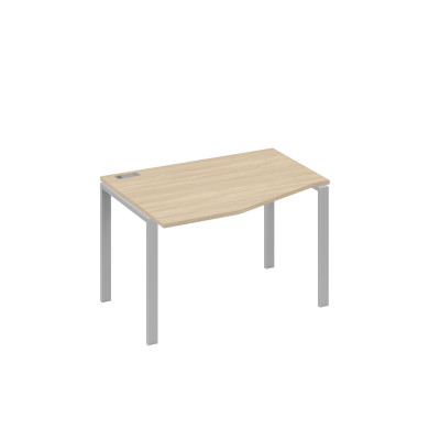 Стол на металлокаркасе UNO эргономичный левый "Техно" дуб скандинавский / металлокаркас серый А4 С1 061 ДК