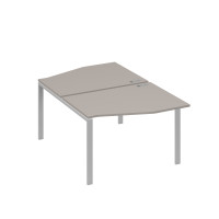 Рабочая станция столы Техно на металлокаркасе UNO (2х120) мокко премиум / металлокаркас серый А4 С1 189 МП