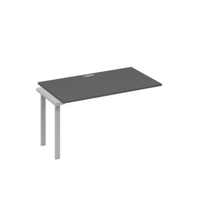 Секция стола 140 для рабочей станции с опорами UNO антрацит премиум / металлокаркас серый А4 С1 024-1 АР