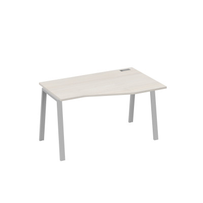 Стол "Техно" на металлокаркасе TRE эргономичный правый дуб / металлокаркас серый А4 С3 064 ДШ