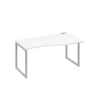 Стол на металлокаркасе QUATTRO эргономичный правый "Техно" белый премиум / металлокаркас серый А4 С4 066 БП