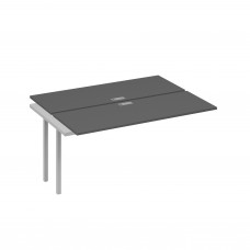 Секция рабочей станции на опорах DUE 2х160 антрацит премиум / металлокаркас серый А4 С2 172-1 АР