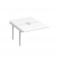 Секция стола рабочей станции на металлокаркасе DUE (2х120) белый премиум / металлокаркас серый А4 С2 176-1 БП