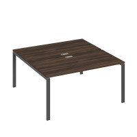 Рабочая станция опоры UNO столы 2х160 дуб ристретто/ металлокаркас антрацит А4 А1 178 ДР