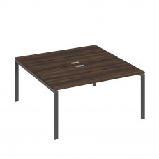 Рабочая станция опоры UNO столы 2х160 дуб ристретто/ металлокаркас антрацит А4 А1 178 ДР
