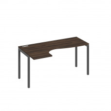 Стол на металлокаркасе DUE эргономичный левый "Классика" дуб ристретто/ металлокаркас антрацит А4 А2 035 ДР
