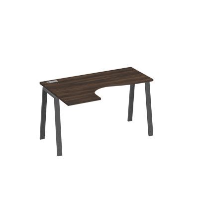 Стол эргономичный "Классика" на металлокаркасе TRE левый дуб ристретто/ металлокаркас антрацит А4 А3 033 ДР