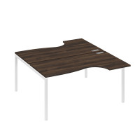 Рабочая станция DUE (2х160) столы эргономичные Классика дуб ристретто/ металлокаркас белый А4 Б2 185 ДР