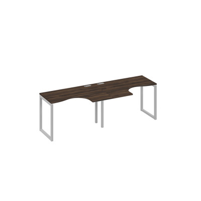 Рабочая станция столы Классика опоры QUATTRO (2х120) дуб ристретто/ металлокаркас серый А4 С4 031-2 ДР