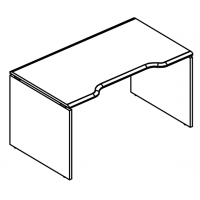 Стол эргономичный "Симметрия" на каркасе ДСП (2 скоса) мокко премиум / вяз либерти МР ВЛ 024.03 МП