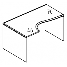 Стол эргономичный ДСП (2 скоса) левый вяз либерти / вяз либерти МР ВЛ 045.01 ВЛ