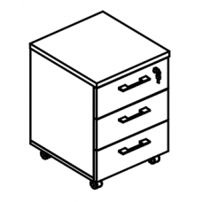 Тумба выкатная 3-ящичная с замком (топ ДСП) вяз либерти / вяз либерти МР 204 ВЛ/ВЛ