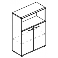 Шкаф средний полузакрытый (топ МДФ) мокко премиум / вяз либерти МР 9363 МП/ВЛ/ВЛ