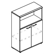 Шкаф средний полузакрытый (топ МДФ) мокко премиум / вяз либерти МР 9363 МП/ВЛ/ВЛ