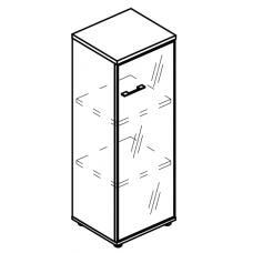 Шкаф средний узкий дверь стекло в рамке правый (топ ДСП) мокко премиум / вяз либерти МР 9469 МП/ВЛ