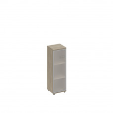 Шкаф средний левый со стеклом в алюминиевой рамке вяз либерти А1 9466 ВЛ