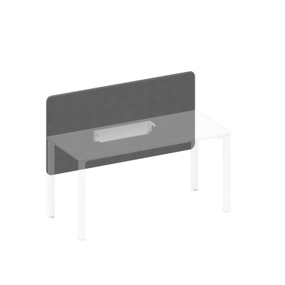 Экран настольный фронтальный тканевый с мягким наполнителем с кабель-каналом серый (Bahama Grey) / белый гладкий А1 БГ 858.01 BA50