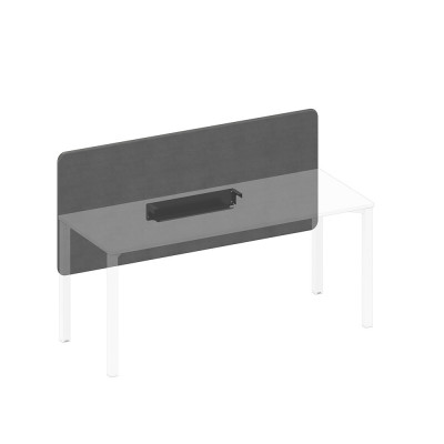 Экран настольный фронтальный тканевый с мягким наполнителем с кабель-каналом серый (Bahama Grey) / черный гладкий А1 ЧР 859.01 BA50