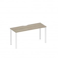 Стол письменный на металлокаркасе, столешница с вырезом вяз либерти/ белый гладкий А1 БГ 005.2 ВЛ