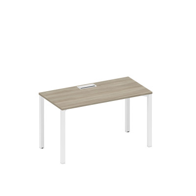 Стол письменный на металлокаркасе, столешница с заглушкой вяз либерти/ белый гладкий А1 БГ 014 ВЛ