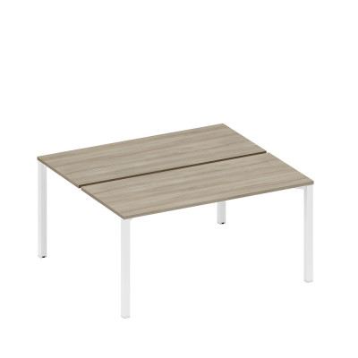 Рабочая станция на металлокаркасе (2*160) вяз либерти/ белый гладкий А1 БГ 175.1 ВЛ