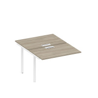 Секция стола рабочей станции на металлокаркасе, столешницы с заглушкой вяз либерти/ белый гладкий А1 БГ 176-1 ВЛ