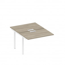 Секция стола рабочей станции на металлокаркасе, столешницы с заглушкой вяз либерти/ белый гладкий А1 БГ 176-1 ВЛ