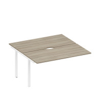 Секция стола рабочей станции на металлокаркасе, столешницы с вырезом вяз либерти/ белый гладкий А1 БГ 178.2-1 ВЛ