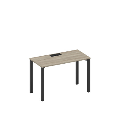 Стол письменный на металлокаркасе, столешница с заглушкой вяз либерти/ черный гладкий А1 ЧР 003 ВЛ