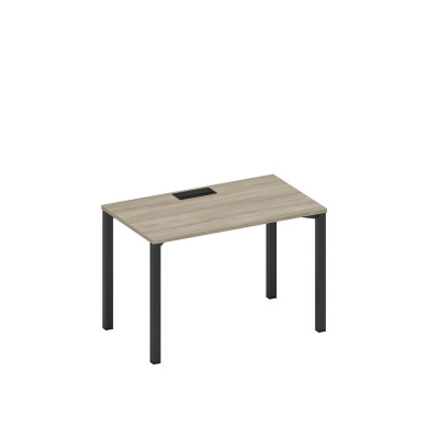 Стол письменный на металлокаркасе, столешница с заглушкой вяз либерти/ черный гладкий А1 ЧР 013 ВЛ