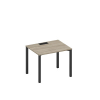 Стол письменный на металлокаркасе, столешница с заглушкой вяз либерти/ черный гладкий А1 ЧР 022 ВЛ