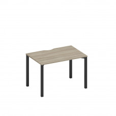 Стол письменный на металлокаркасе, столешница с вырезом вяз либерти/ черный гладкий А1 ЧР 023.2 ВЛ