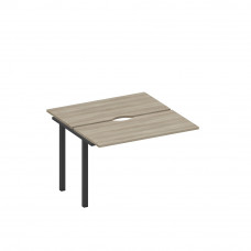 Секция стола рабочей станции на металлокаркасе, столешницы с вырезом вяз либерти/ черный гладкий А1 ЧР 170.2-1 ВЛ