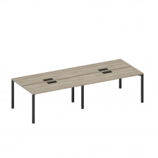 Рабочая станция на металлокаркасе с заглушкой (4*160) вяз либерти/ черный гладкий А1 ЧР 172-2 ВЛ