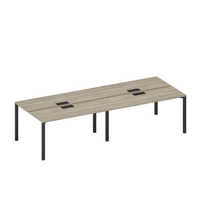 Рабочая станция на металлокаркасе с заглушкой (4*160) вяз либерти/ черный гладкий А1 ЧР 172-2 ВЛ