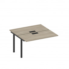 Секция стола рабочей станции на металлокаркасе, столешницы с заглушкой вяз либерти/ черный гладкий А1 ЧР 174-1 ВЛ