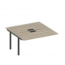 Секция стола рабочей станции на металлокаркасе, столешницы с заглушкой вяз либерти/ черный гладкий А1 ЧР 178-1 ВЛ