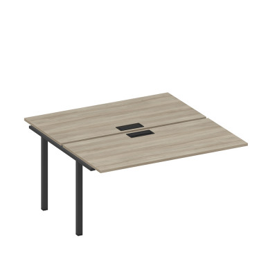 Секция стола рабочей станции на металлокаркасе, столешницы с заглушкой вяз либерти/ черный гладкий А1 ЧР 178-1 ВЛ