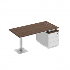Стол руководителя на опорной тумбе дуб гладстоун / белый премиум / дуб гладстоун СИ 103 ДГ БП ДГ