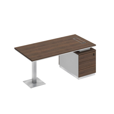 Стол руководителя на опорной тумбе дуб гладстоун / белый премиум / дуб гладстоун СИ 103 ДГ БП ДГ