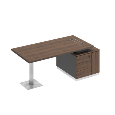 Стол на опорной тумбе дуб гладстоун / антрацит премиум / дуб гладстоун СИ 105 ДГ АР ДГ